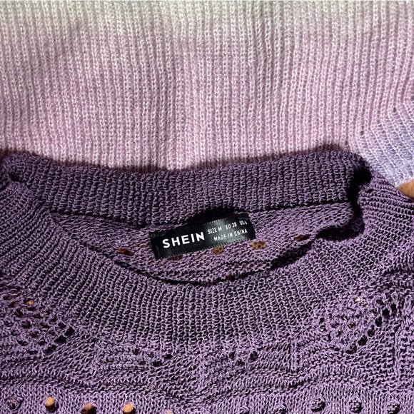 Purple Cropped Sweater Bundle - Size M/L Shein - Picture 4 of 5